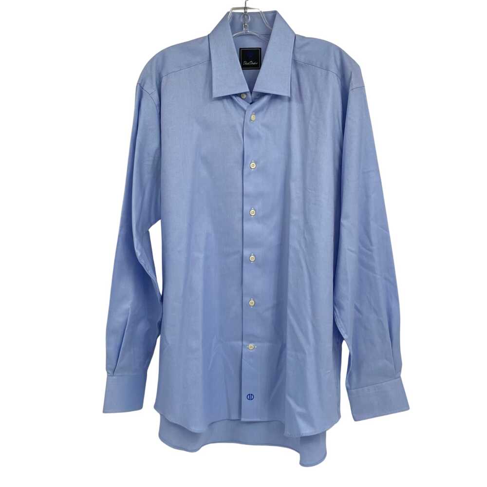 David Donahue Blue Casual Button Up Shirt | Size 16 Regular